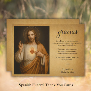 Spanish Sacred Heart Funeral Thank You