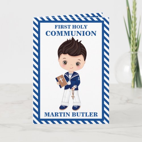 Spanish Sailor First Communion Boy Greeting Card