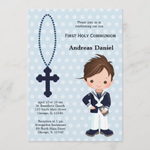 Spanish Sailor First Communion boy Invitation