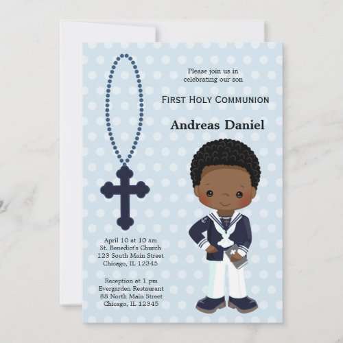 Spanish Sailor First Communion boy Invitation