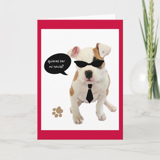 Spanish: San Valentin Hot pup Holiday Card (Front)