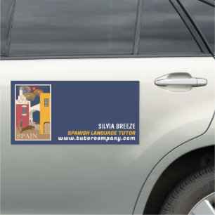 Spanish Scene, Spanish Language Tutor, Teacher Car Magnet