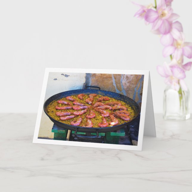 Spanish Seafood Cuisine in Paella Dish Card (Orchid)