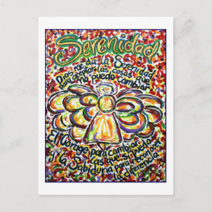 Spanish Serenity Prayer Angel Postcard
