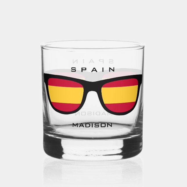 Spanish Shades custom name Whiskey Glass (Front)