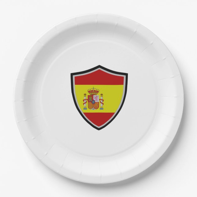 Spanish shield flag paper plate (Front)