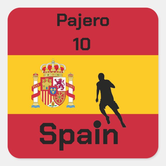 Spanish Soccer, customizable  Square Sticker (Front)