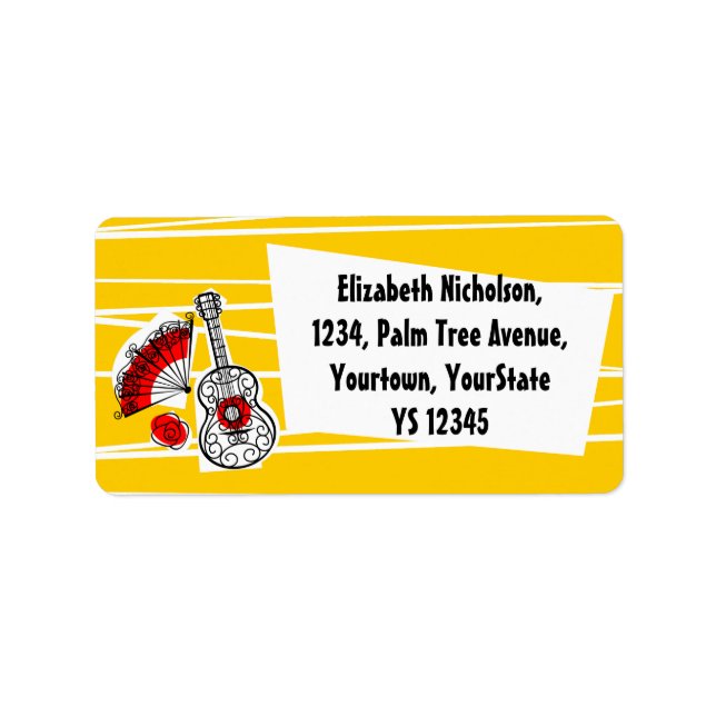 Spanish Souvenirs address label (Front)
