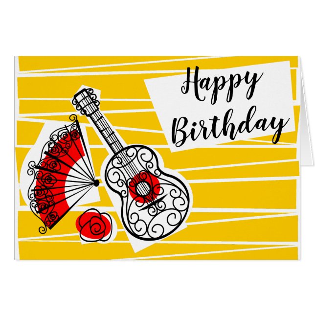 Spanish Souvenirs Birthday Inside Text landscape Cards (Front Horizontal)