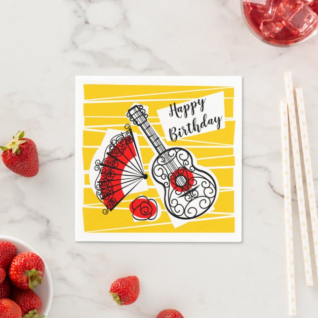 Spanish Souvenirs Birthday paper napkin (Insitu)