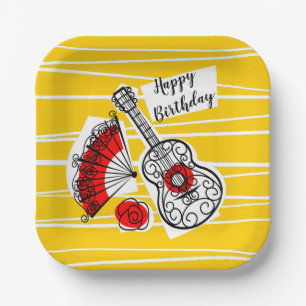 Spanish Souvenirs Birthday square Paper Plates
