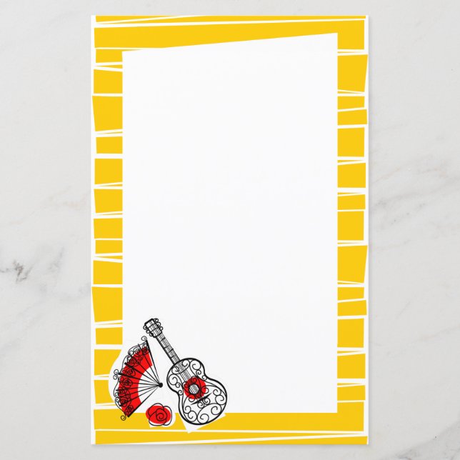 Spanish Souvenirs Border Stripe paper 5.5x 8.5 (Front)