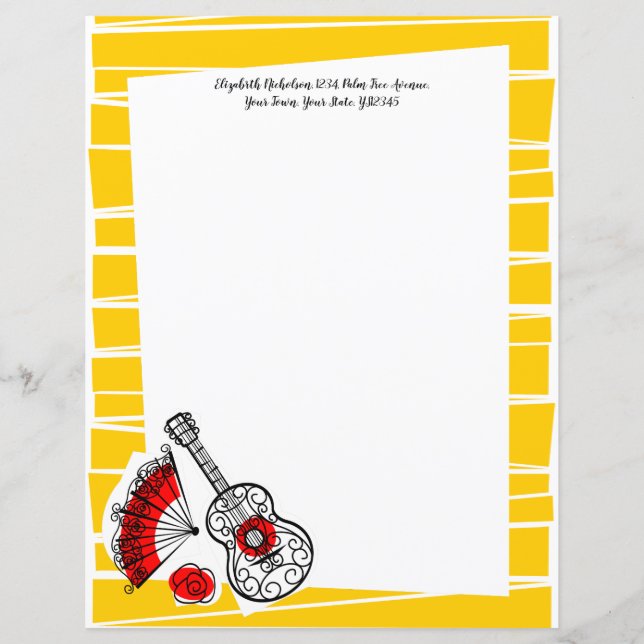 Spanish Souvenirs Border Stripe Text 8.5 x 11 (Front)