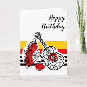 Spanish Souvenirs Classic Stripe Birthday Text Card