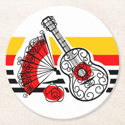 Spanish Souvenirs Classic Stripe coaster round