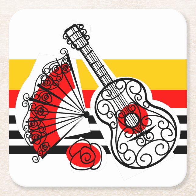 Spanish Souvenirs Classic Stripe coaster square (Front)