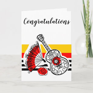 Spanish Souvenirs Classic Stripe Congratulations Card