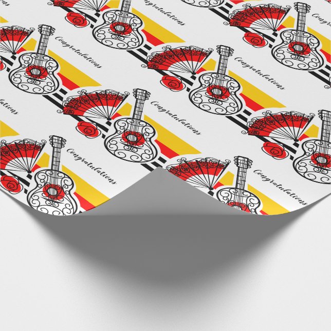 Spanish Souvenirs Classic Stripe Congratulations Wrapping Paper (Corner)