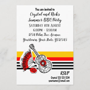 Spanish Souvenirs Classic Stripe front text Invitation