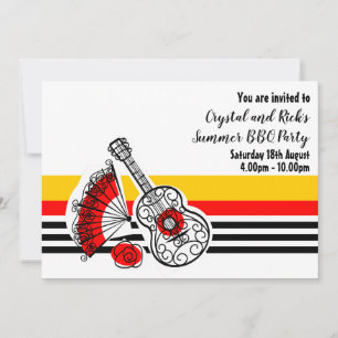 Spanish Souvenirs Classic Stripe horizontal Invitation