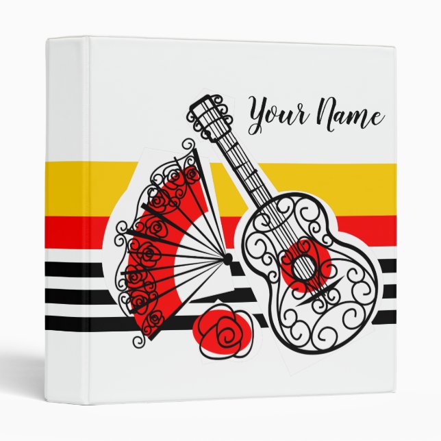 Spanish Souvenirs Classic Stripe Name ring binder (Front/Spine)