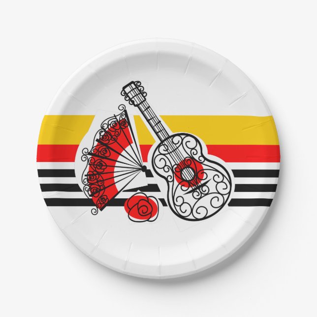 Spanish Souvenirs Classic Stripe paper plate (Front)