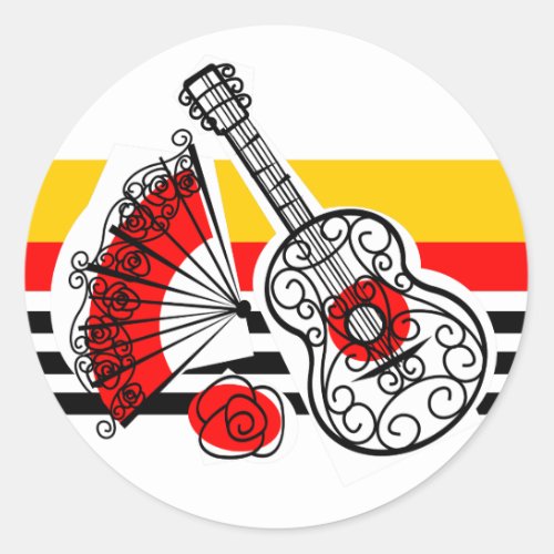 Spanish Souvenirs Classic Stripe sticker round