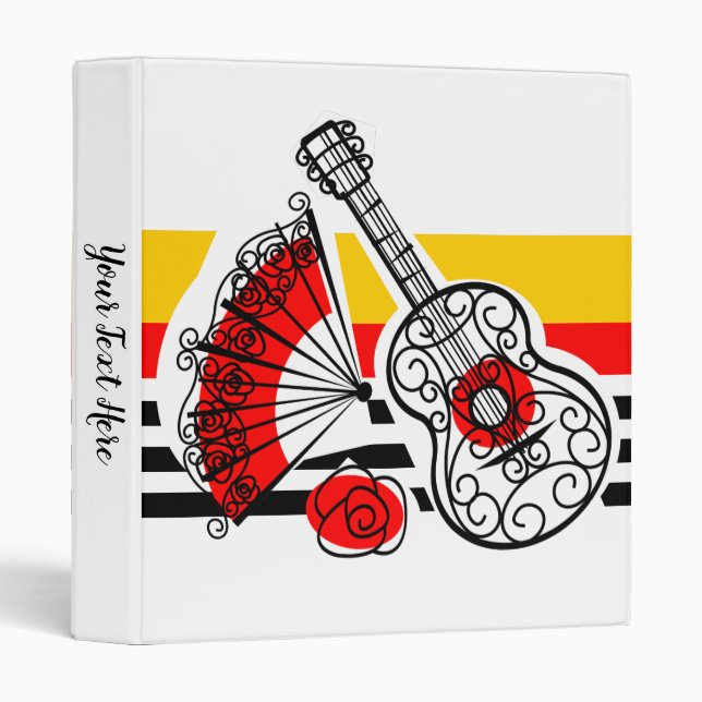 Spanish Souvenirs Classic Stripe Text ring binder (Front/Spine)