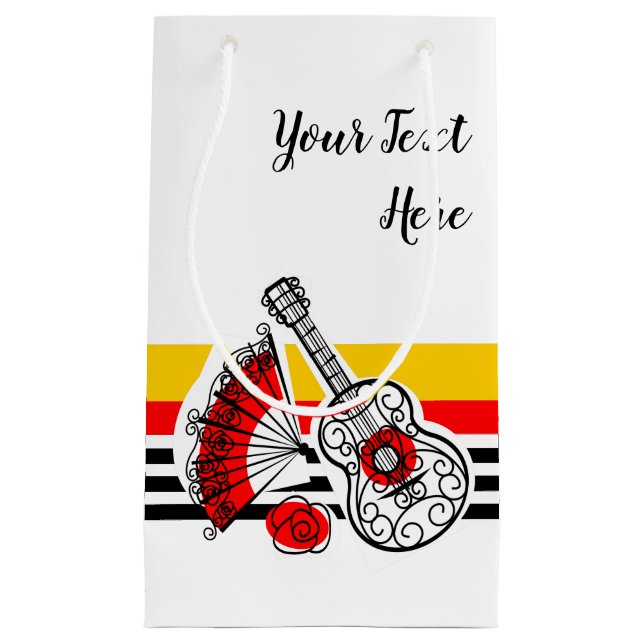 Spanish Souvenirs Classic Stripe Text small Gift Bag (Front)