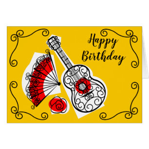 Spanish Souvenirs Corners Birthday landscape Cards