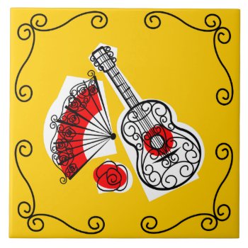 Spanish Souvenirs Corners Ceramic Tile by QuirkyChic at Zazzle
