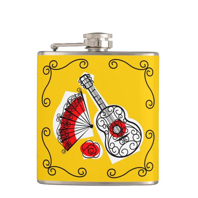 Spanish Souvenirs Corners flask (Front)