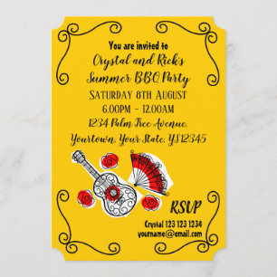 Spanish Souvenirs Corners front text Invitation