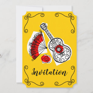 Spanish Souvenirs Corners Invitation vertical