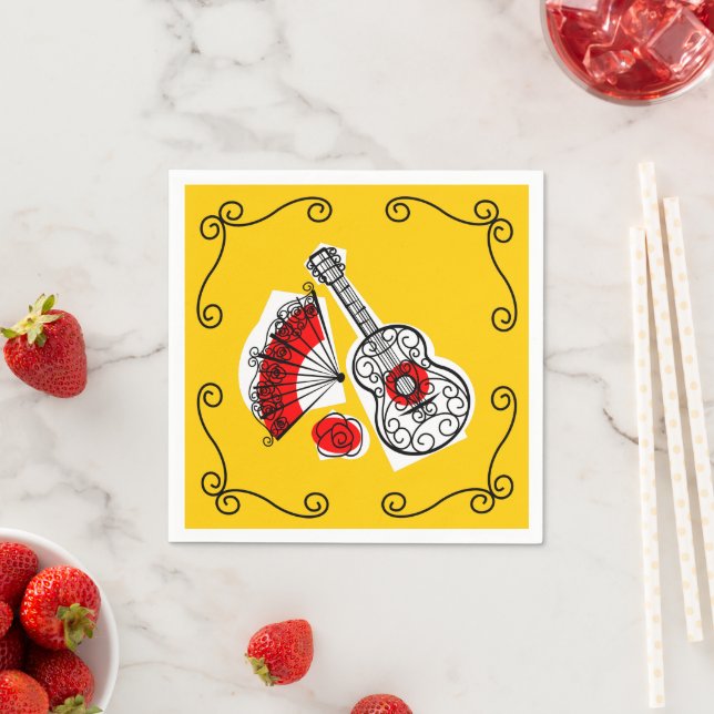 Spanish Souvenirs Corners paper napkin (Insitu)