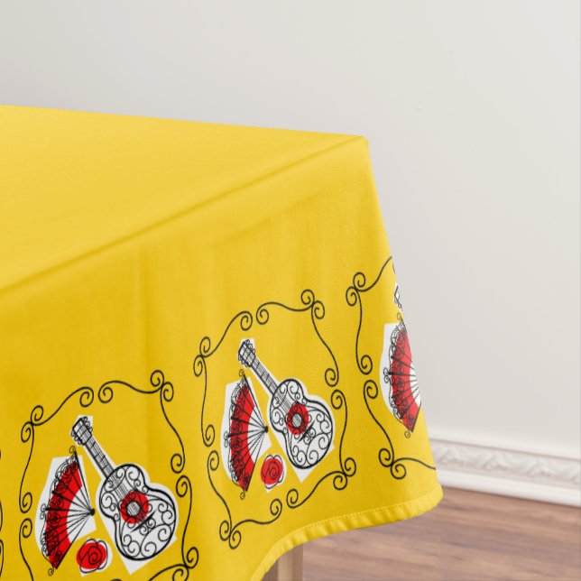 Spanish Souvenirs Corners tablecloth 52 x 70 (In Situ)