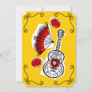 Spanish Souvenirs Corners vertical invitation