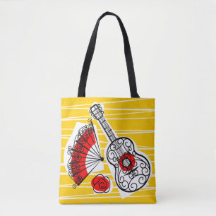 Spanish Souvenirs Group all over tote red back Bag