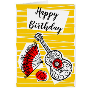 Spanish Souvenirs Group Birthday Front vertical Cards