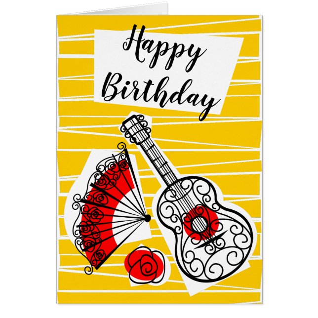 Spanish Souvenirs Group Birthday Front vertical Cards (Front)