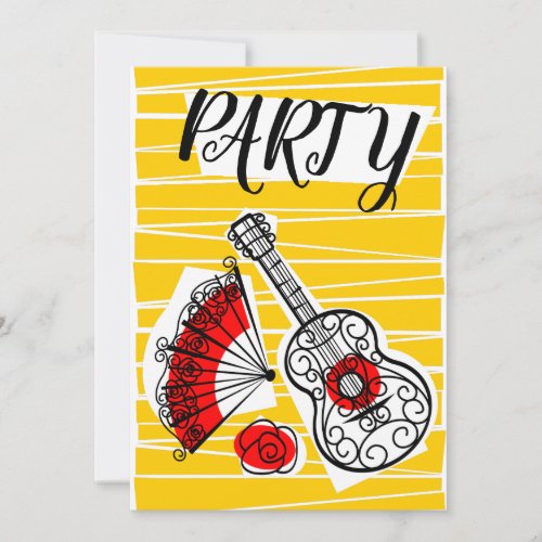 Spanish Souvenirs Group Party invitation vertical