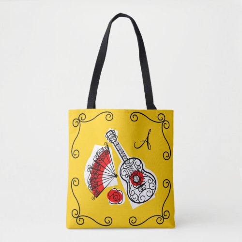 Spanish Souvenirs monogram corners all over tote