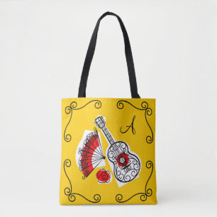 Spanish Souvenirs monogram corners all over tote Bag