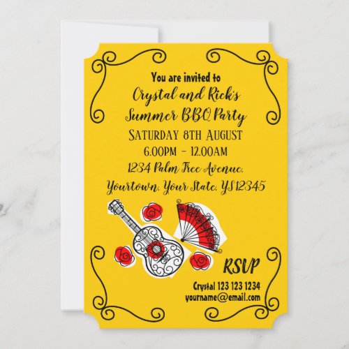 Spanish Souvenirs Multi front text Invitation