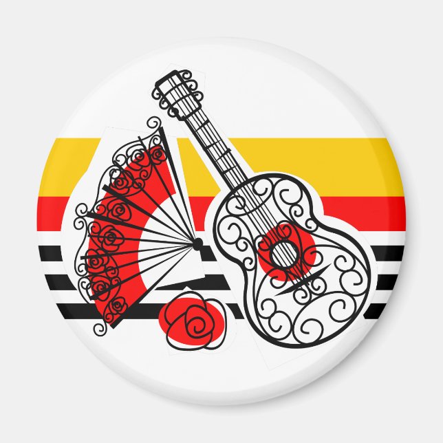 Spanish Souvenirs Stripe Classic magnet round (Front)