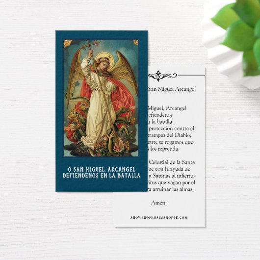 Spanish St. Michael Prayer Holy Card (Desk)