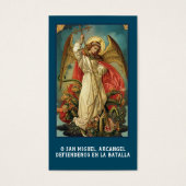 Spanish St. Michael Prayer Holy Card (Front)