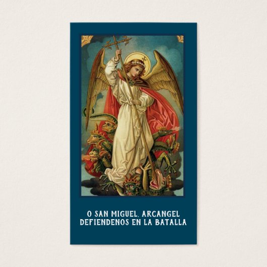 Spanish St. Michael Prayer Holy Card (Front)