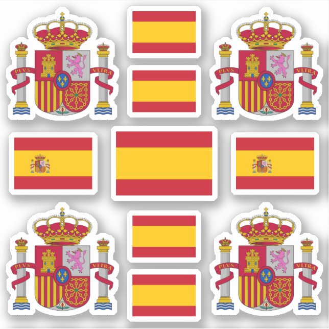 Spanish state symbols / coat of arms and flag sticker (Front)