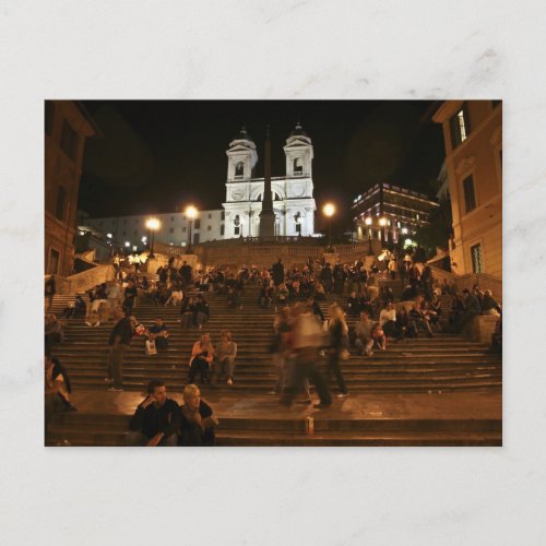 Spanish Steps by Night Postcard